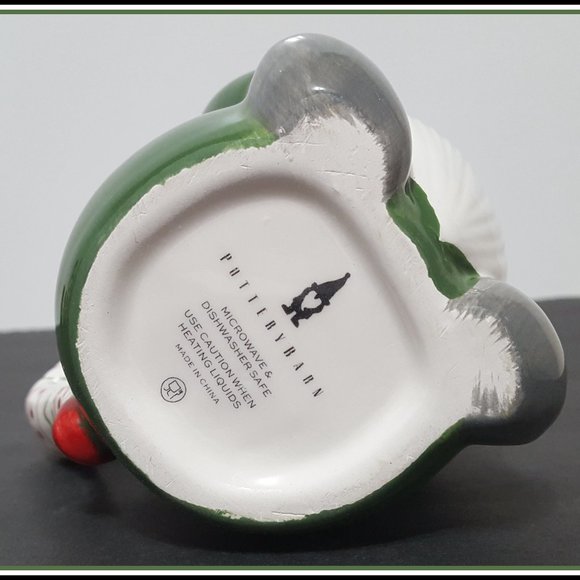 NEW RARE Pottery Barn Christmas Figural Festive Gnome 13 OZ Earthenware - Picture 7 of 7